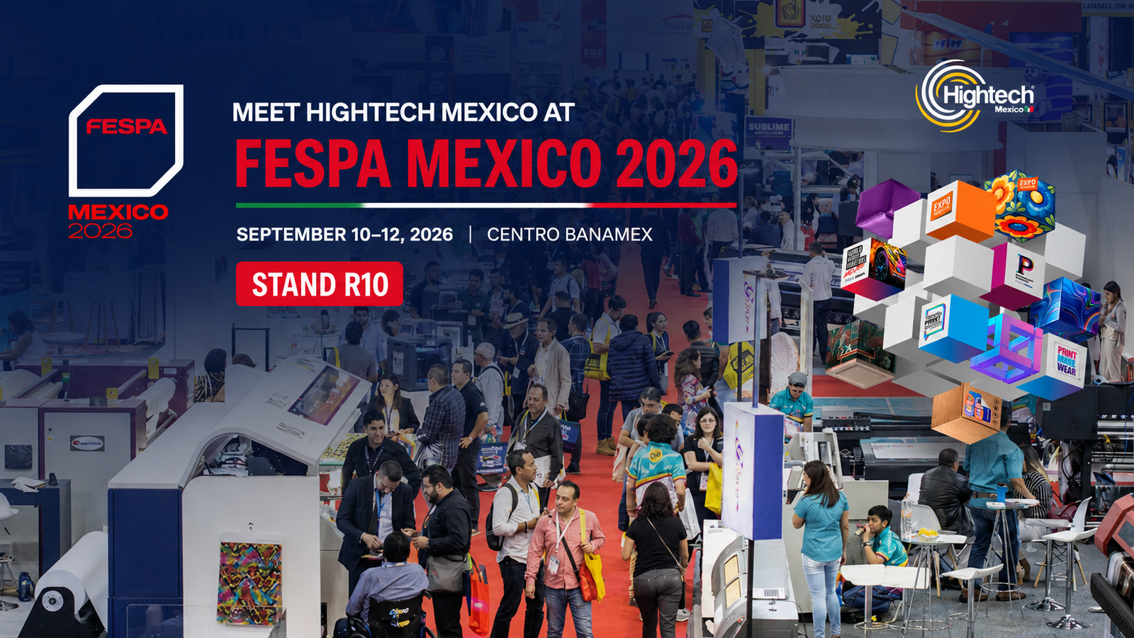 إعلان هايتيك المكسيك عن الجناح R10 في معرض FESPA Mexico 2026 بمركز سنترو باناميكس
